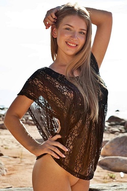 Briana Stipping And Posing In The Nature